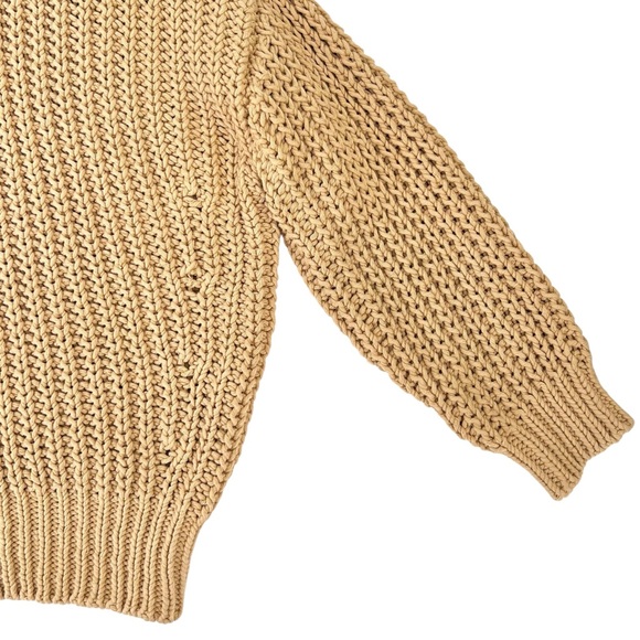 Babaa Jumper No18 Clay Pot Jumper - Beige Tan Thick Rib Cotton Knit Sweater - Picture 7 of 11